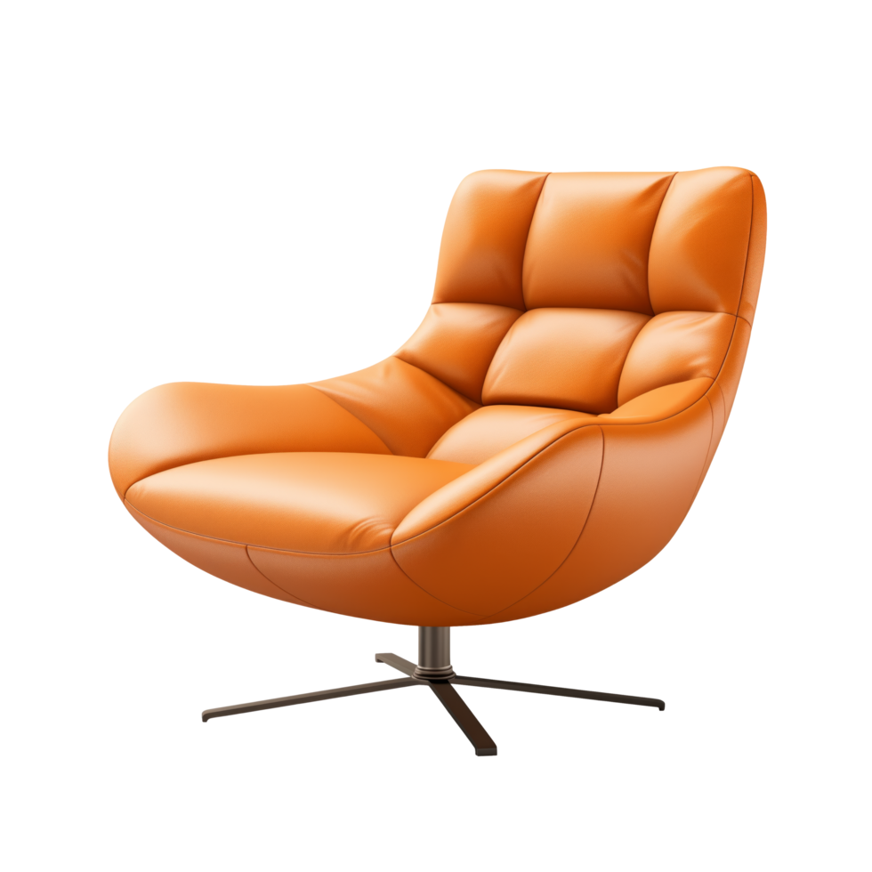 AI generated Swivel Recliner. Scandinavian modern minimalist style. Transparent background, isolated image. png