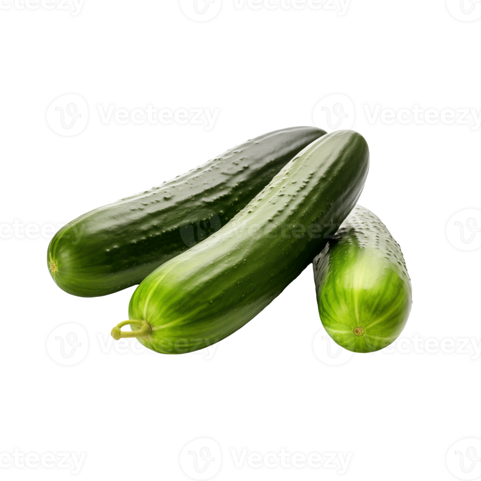 AI generated Cucumbers isolated on a transparent background. png