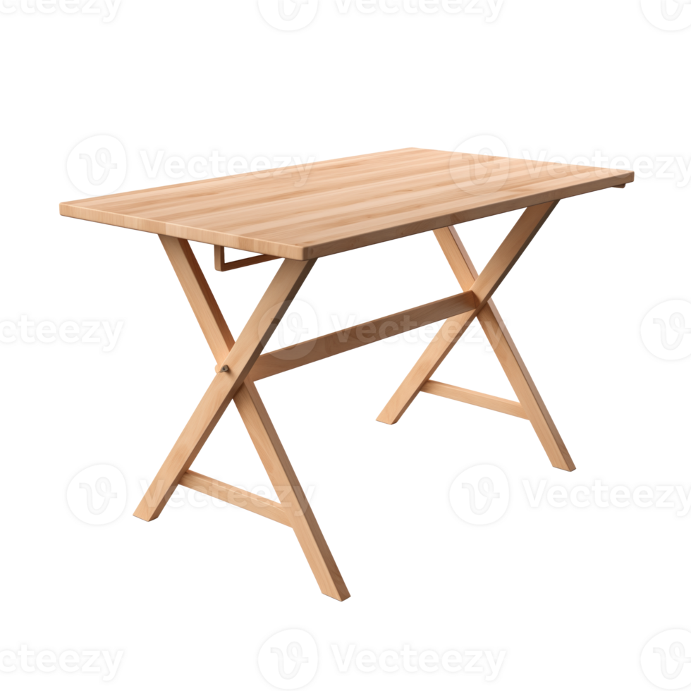 AI generated Folding Table. Scandinavian modern minimalist style. Transparent background, isolated image. png