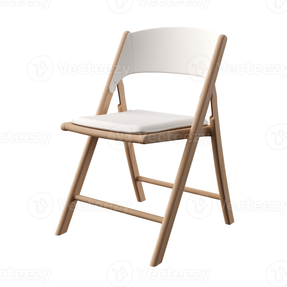 AI generated Folding Chair. Scandinavian modern minimalist style. Transparent background, isolated image. png