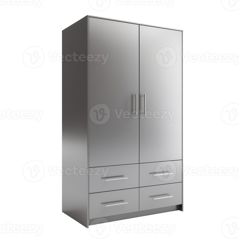 AI generated Wardrobe. Scandinavian modern minimalist style. Transparent background, isolated image. png