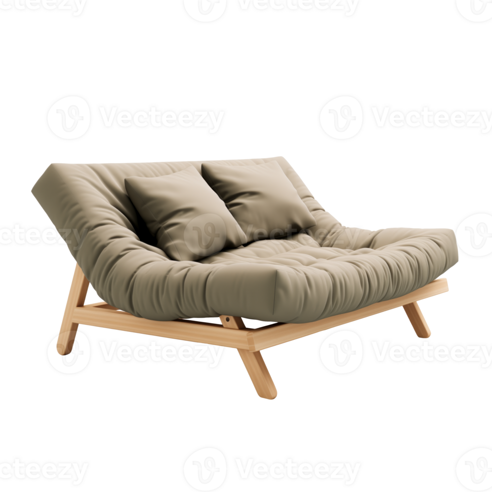 AI generated Futon. Scandinavian modern minimalist style. Transparent