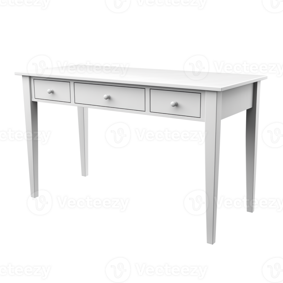 AI generated Writing Desk. Scandinavian modern minimalist style. Transparent background, isolated image. png