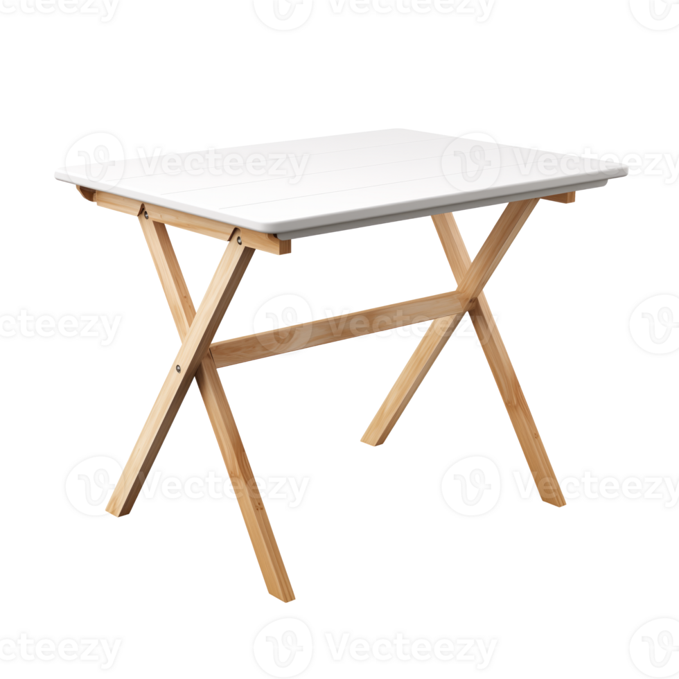 AI generated Folding Table. Scandinavian modern minimalist style. Transparent background, isolated image. png