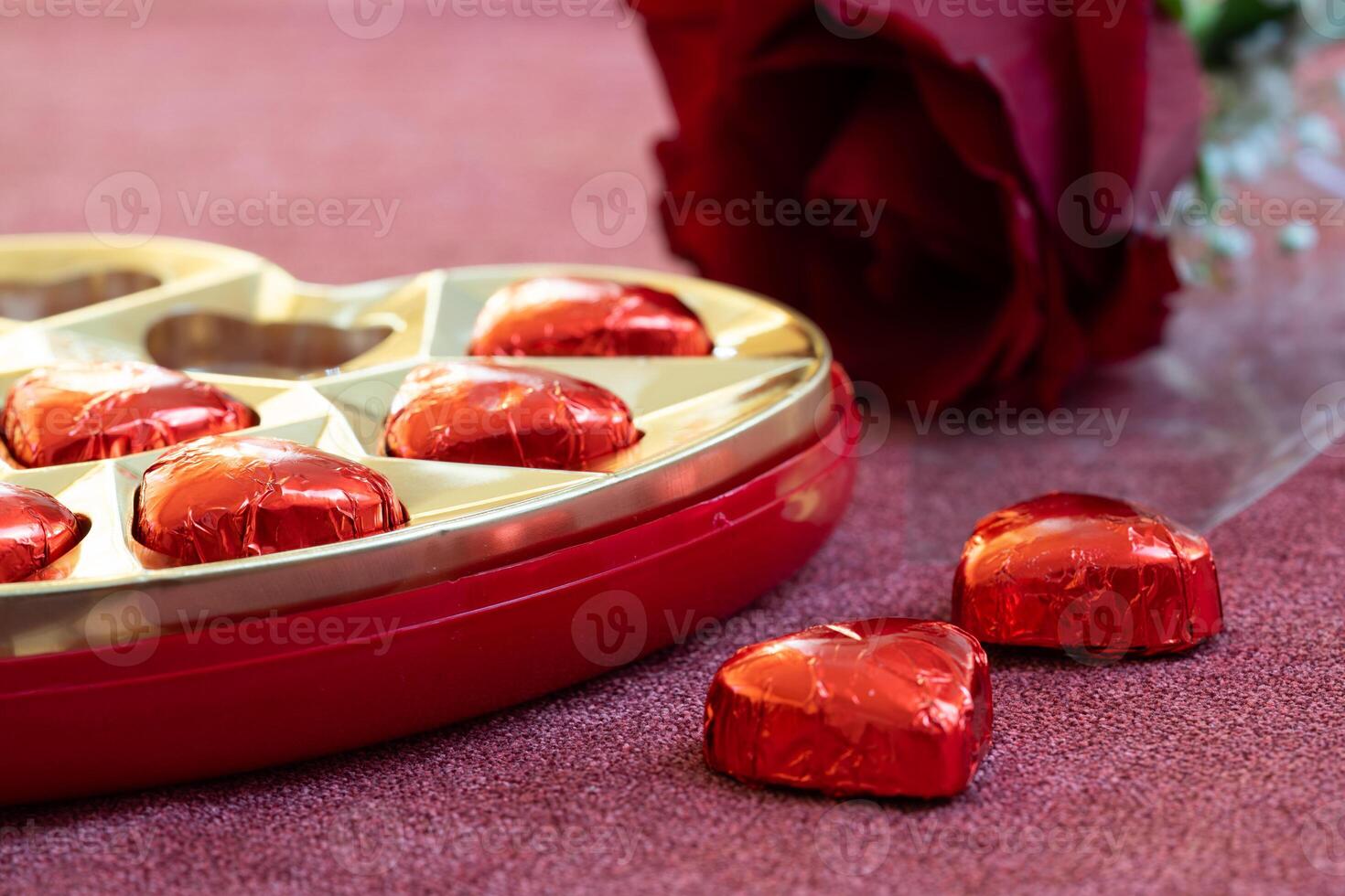 valentines day chocolates and rose photo