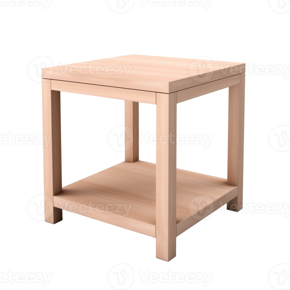 AI generated End Table. Scandinavian modern minimalist style. Transparent background, isolated image. png