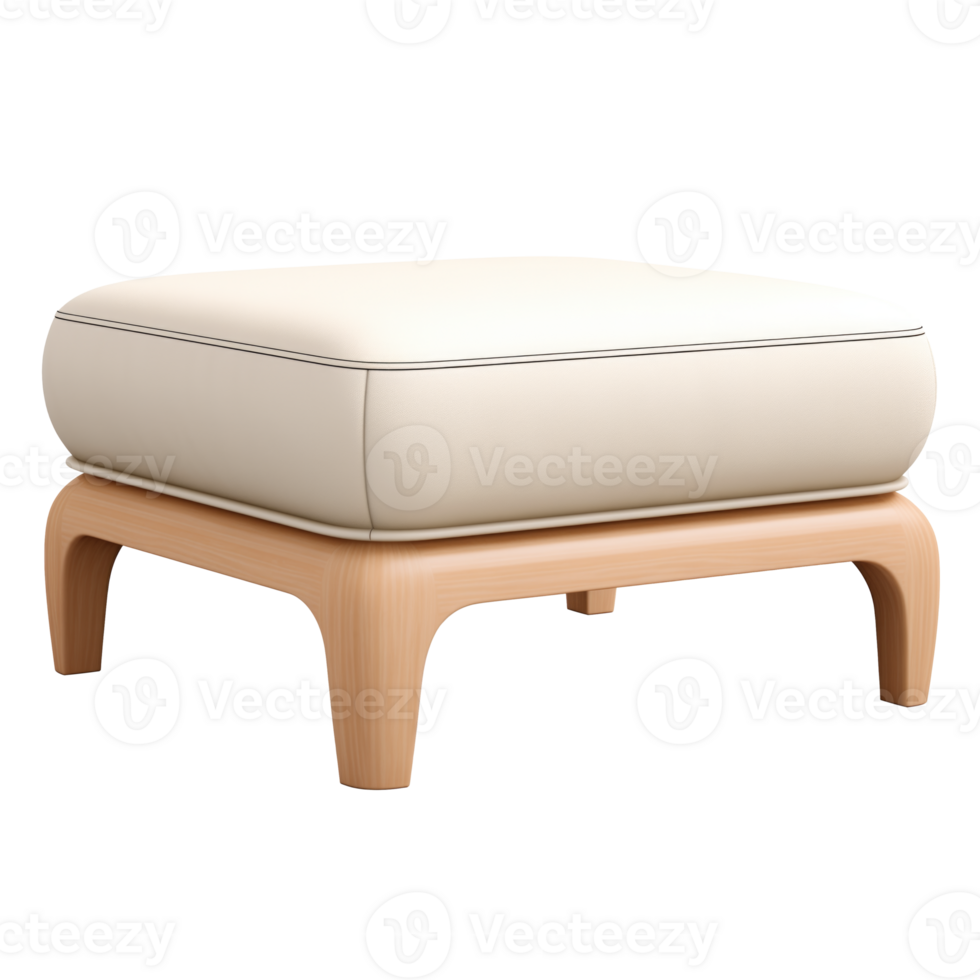AI generated Ottoman. Scandinavian modern minimalist style. Transparent background, isolated image. png