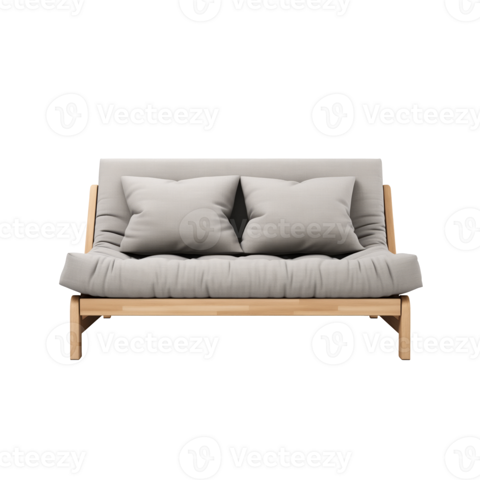 AI generated Futon. Scandinavian modern minimalist style. Transparent