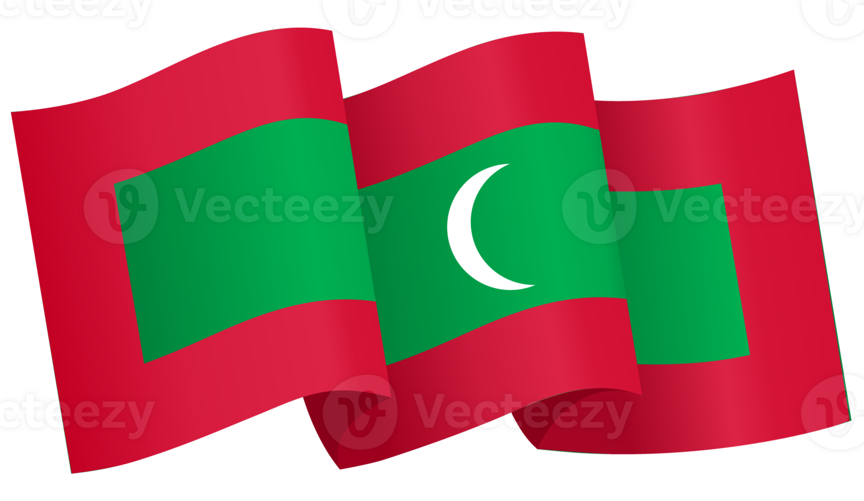 Maldives flag wave png