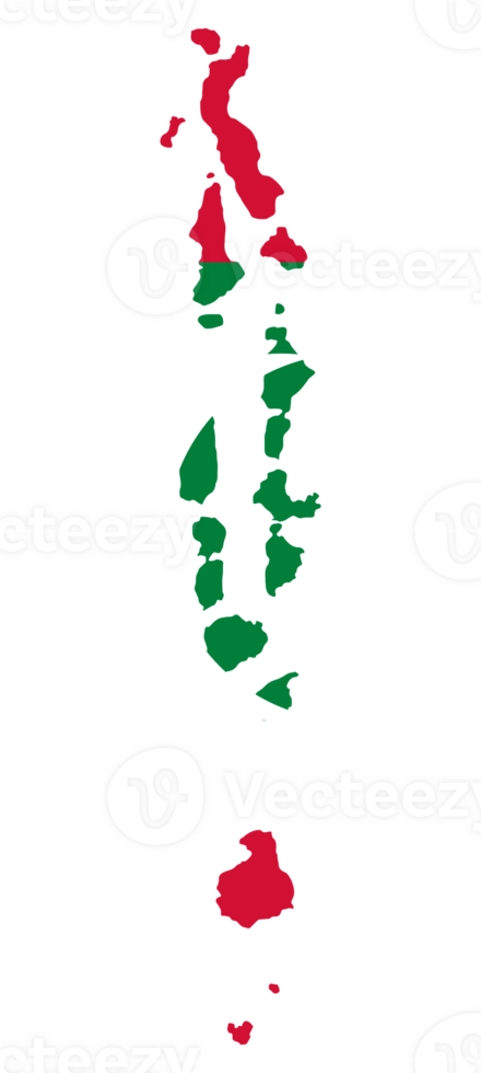 Maldives flag on map png
