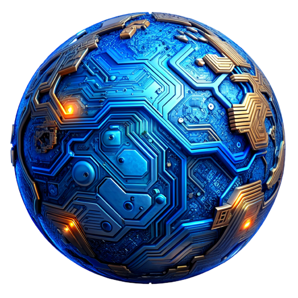 AI generated 3D world global network digital technology png