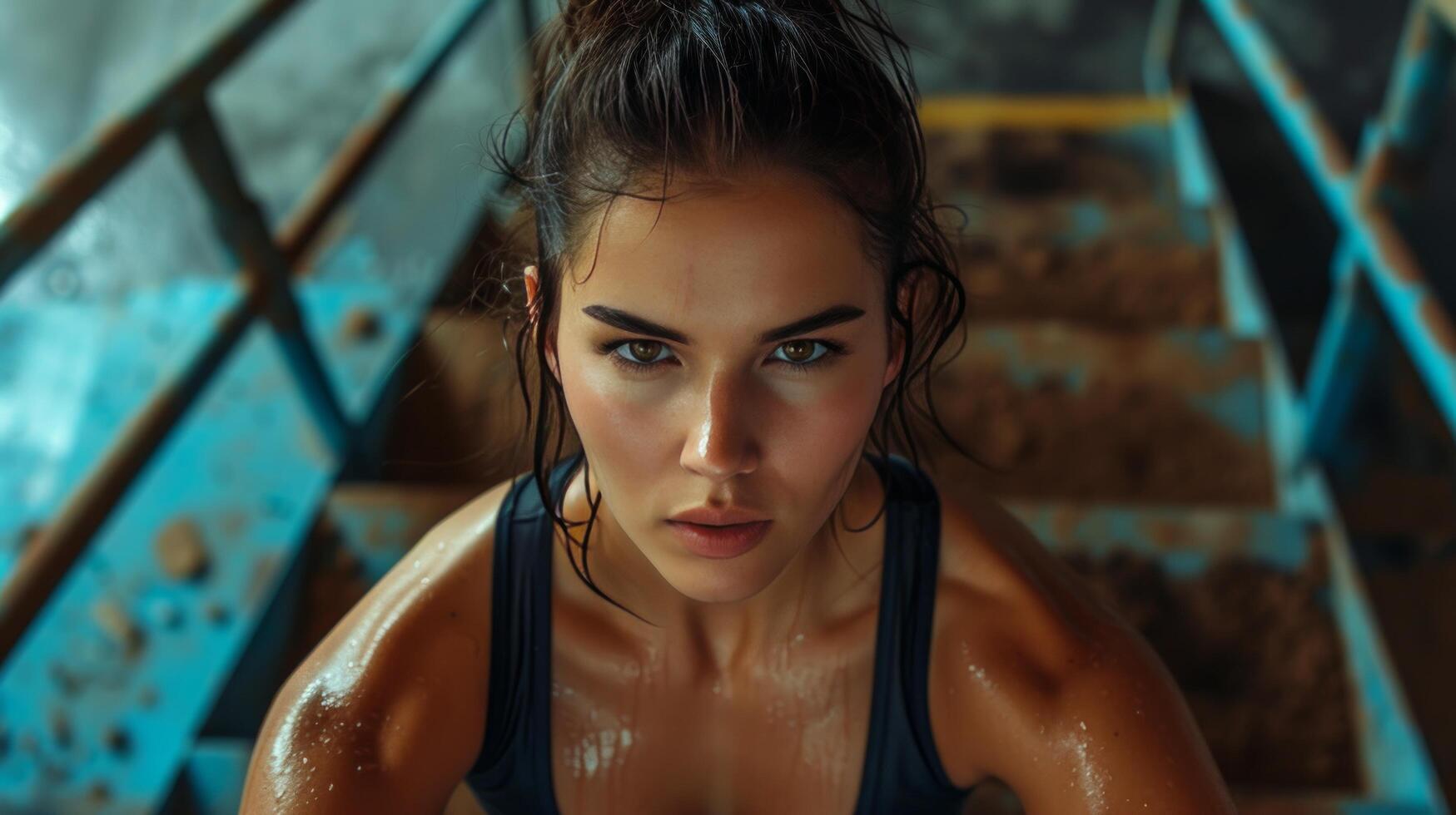 AI generated Athletic Woman in Boxing Training photo