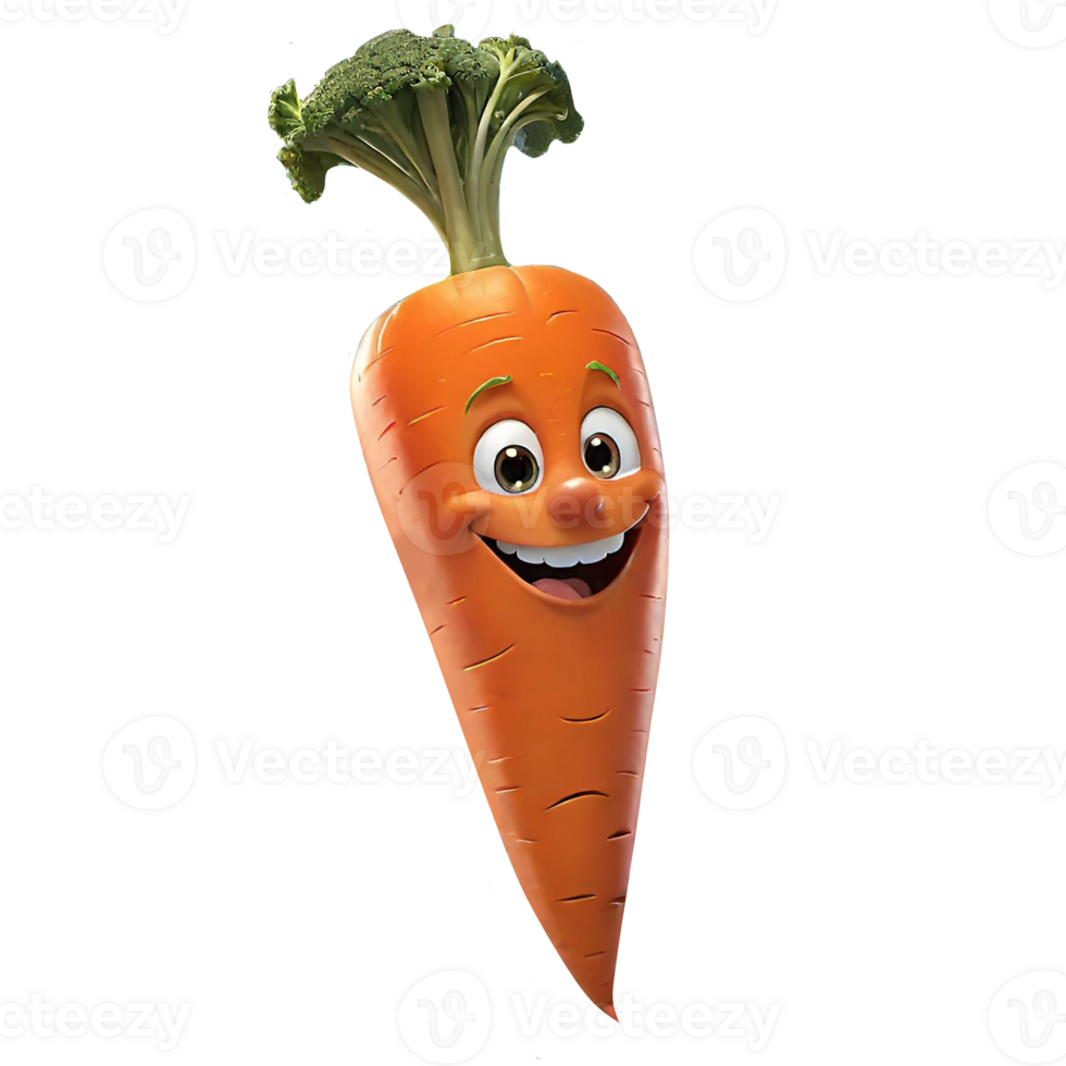 AI generated Fun carrot illustration png