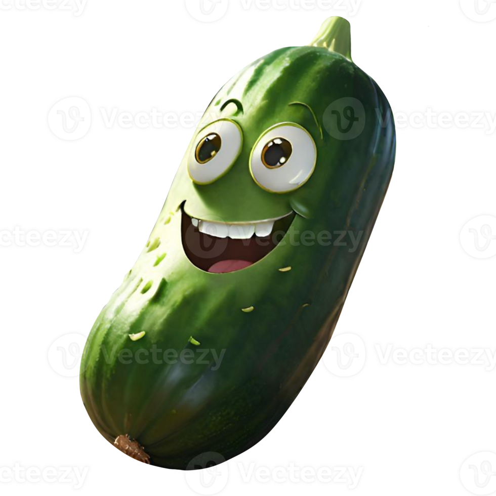 AI generated Fun cucumber illustration png