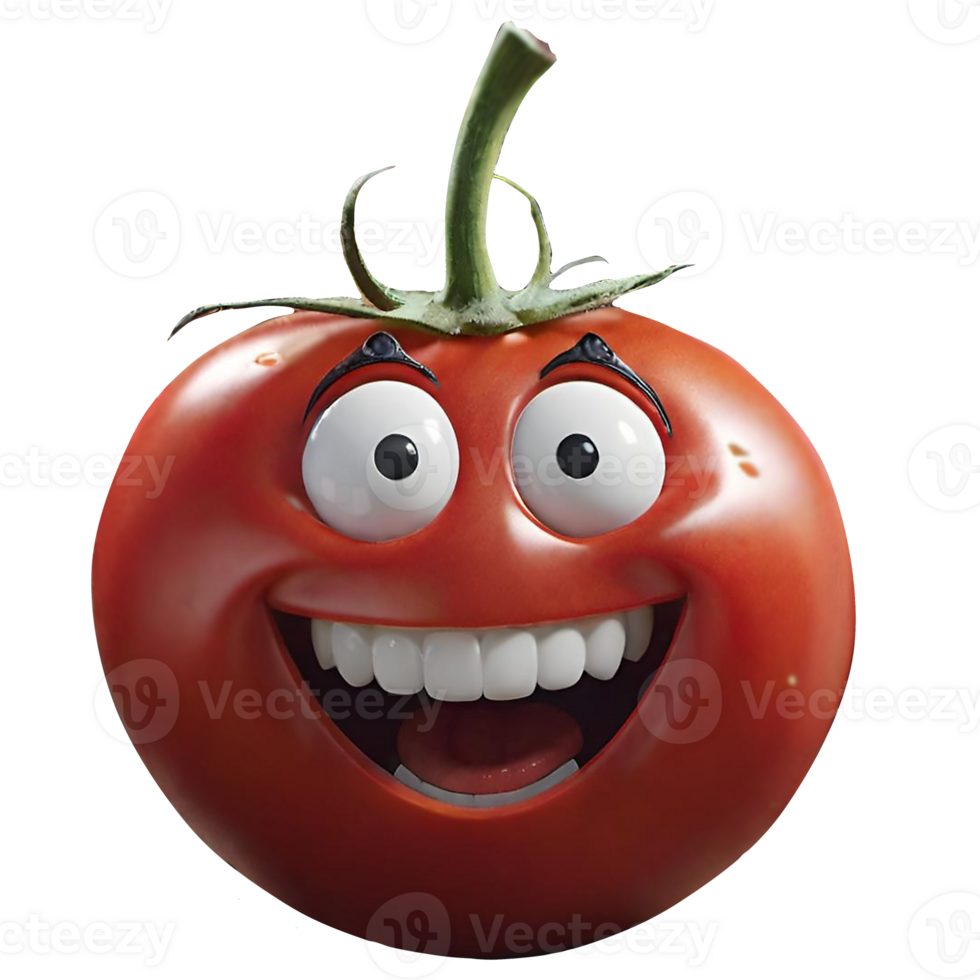 AI generated Fun tomato illustration png