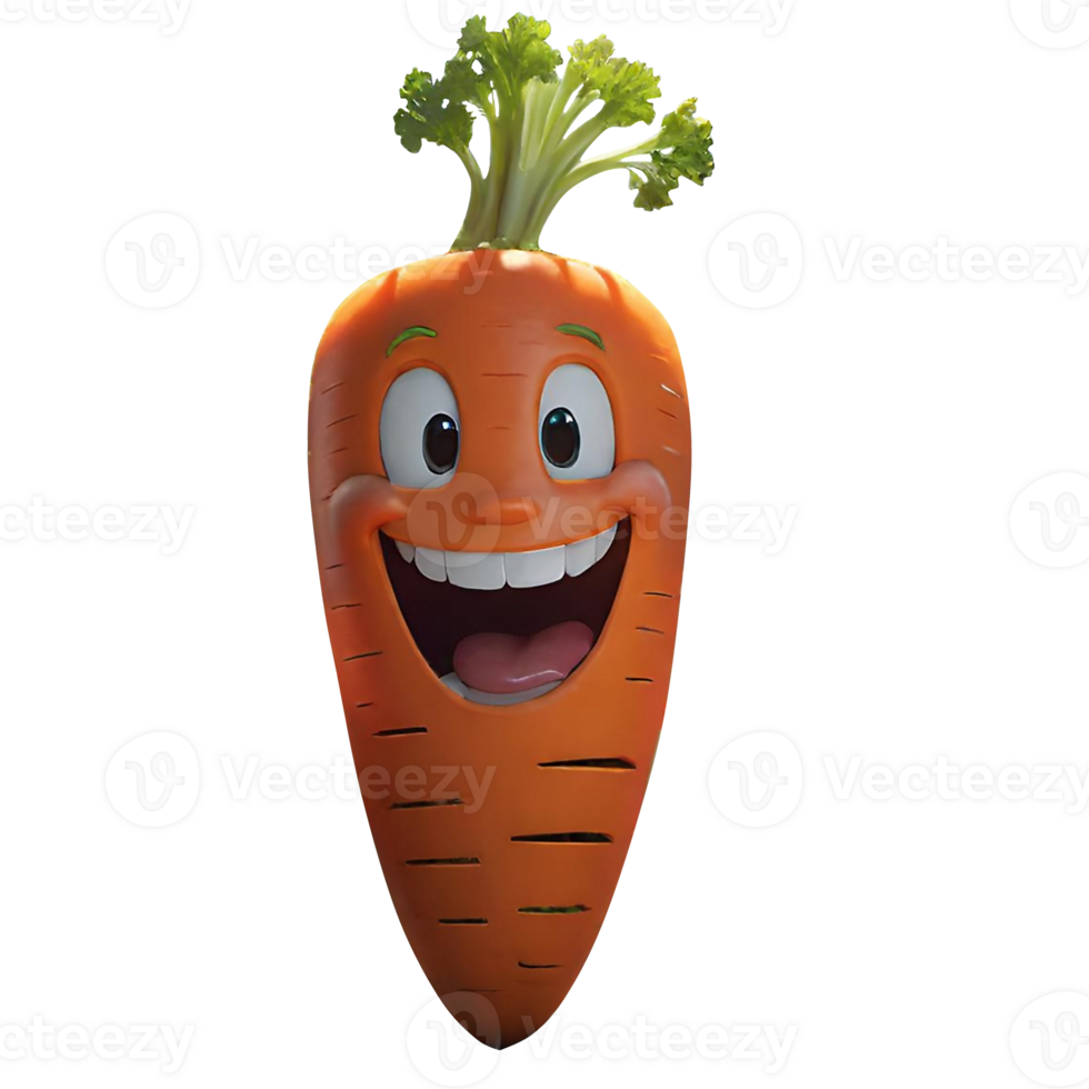 AI generated Fun carrot illustration png