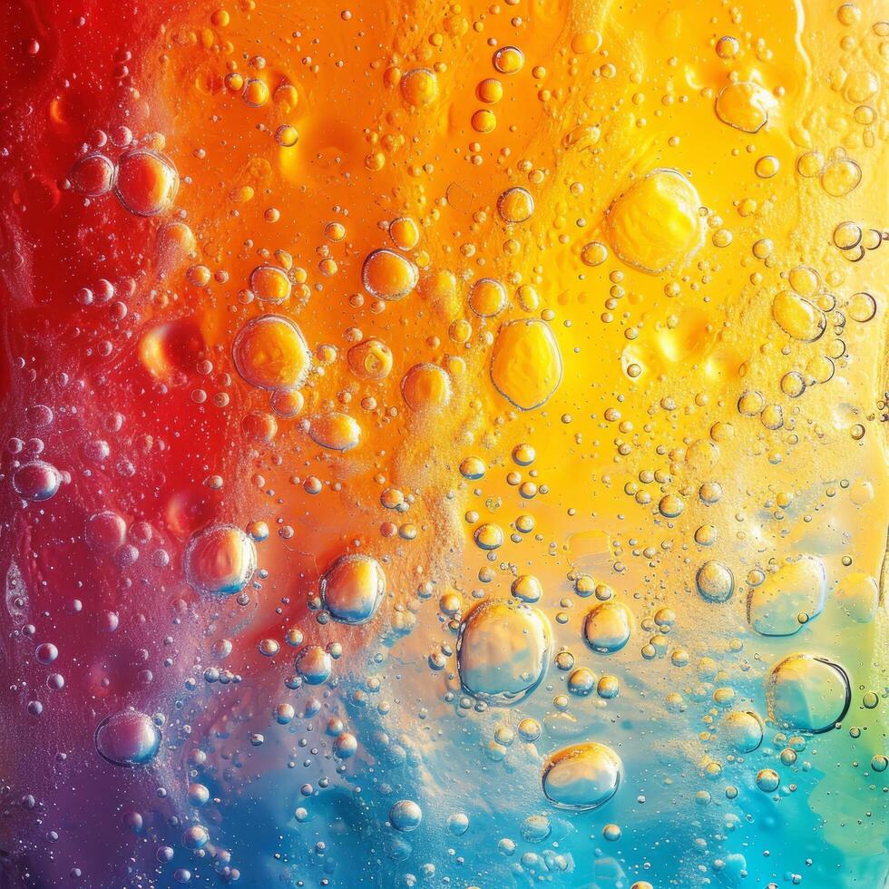 AI generated Vibrant colors and fizzing bubbles create a lively and dynamic composition photo