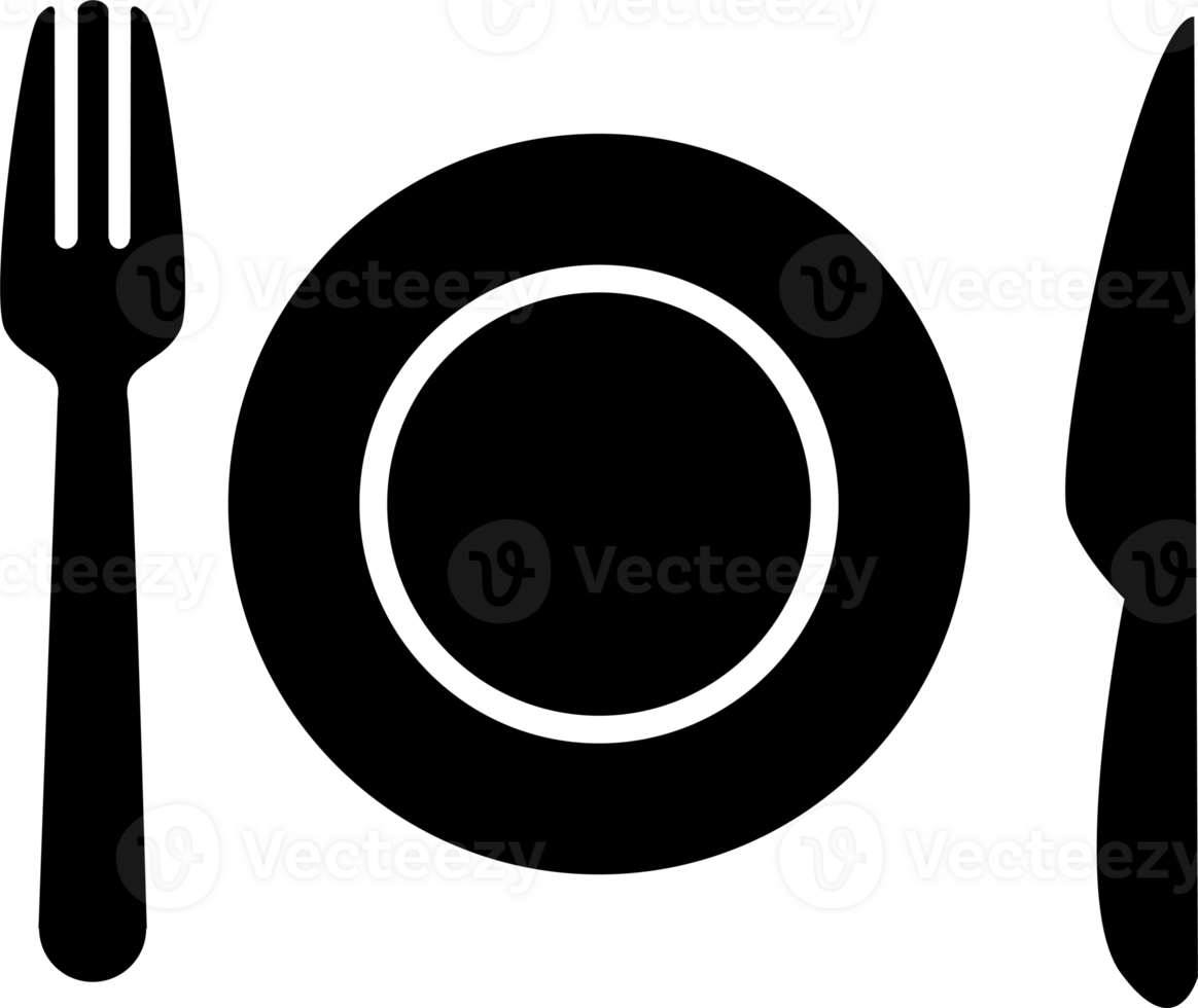 piatto, forchetta e coltello icona ristorante simbolo per grafico disegno, logo, ragnatela luogo, sociale media, mobile app, ui illustrazione png