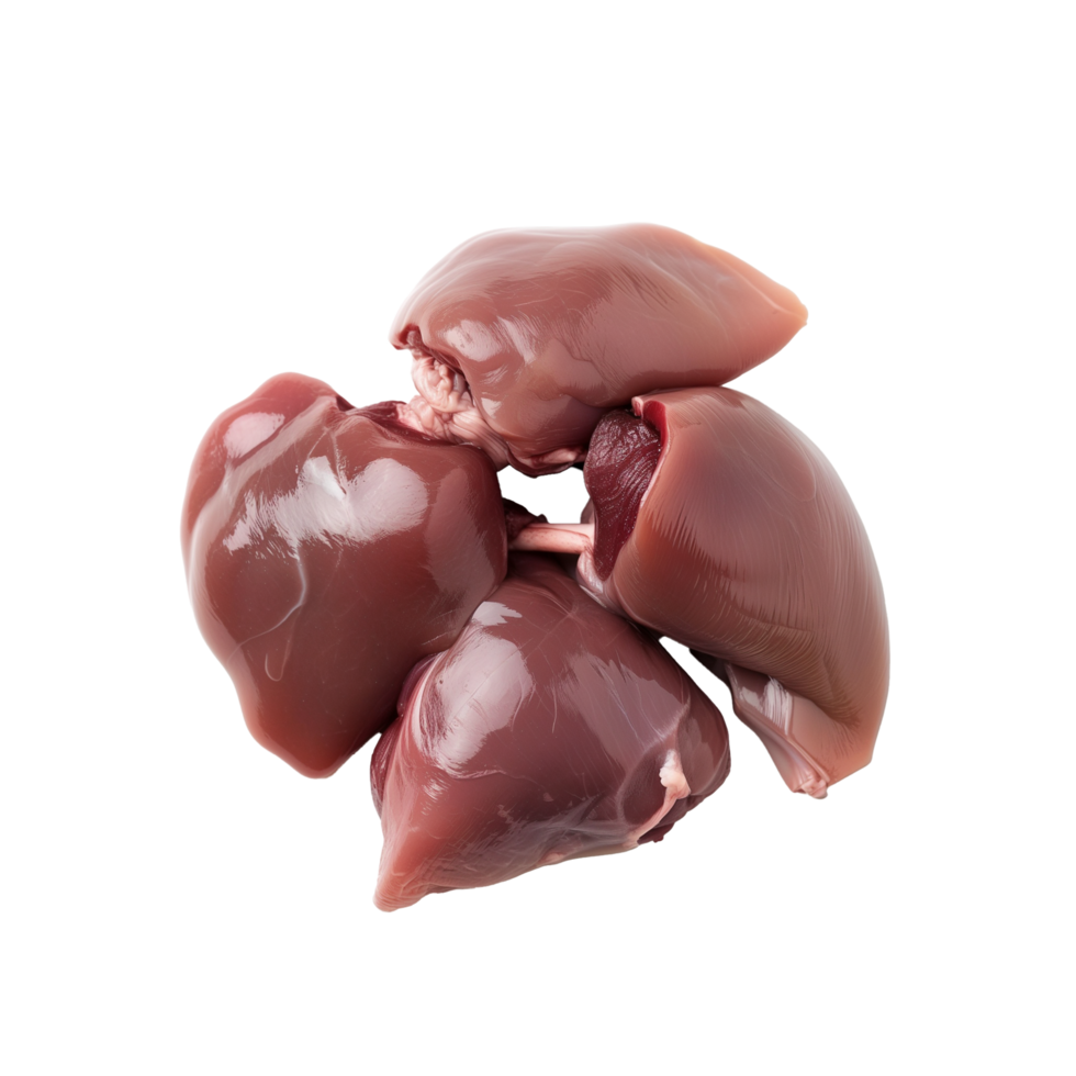 AI generated Turkey Giblets heart, liver, gizzard   Isolated on transparent background png