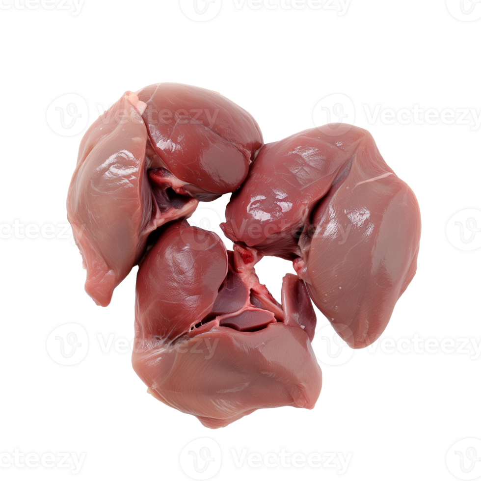 AI generated Turkey Giblets heart, liver, gizzard   Isolated on transparent background png