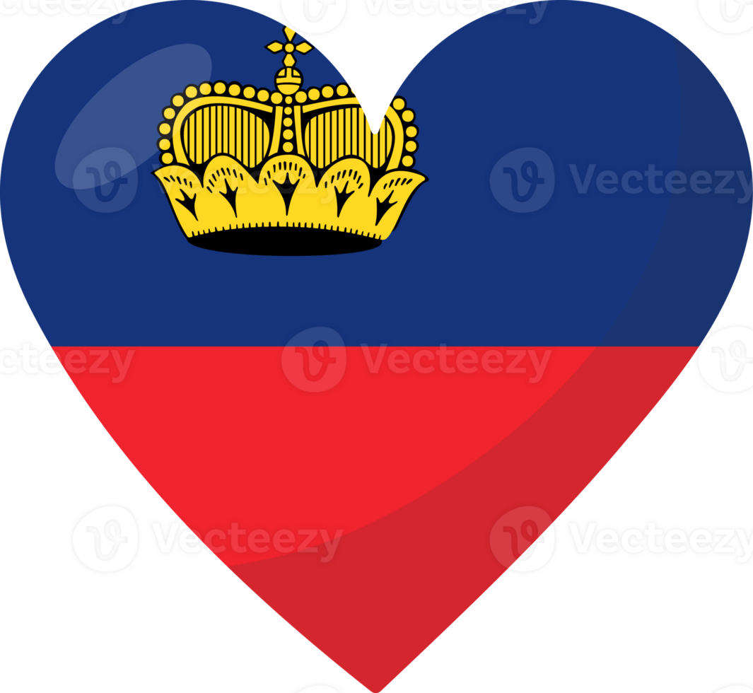 liechtenstein flagga hjärta 3d stil. png