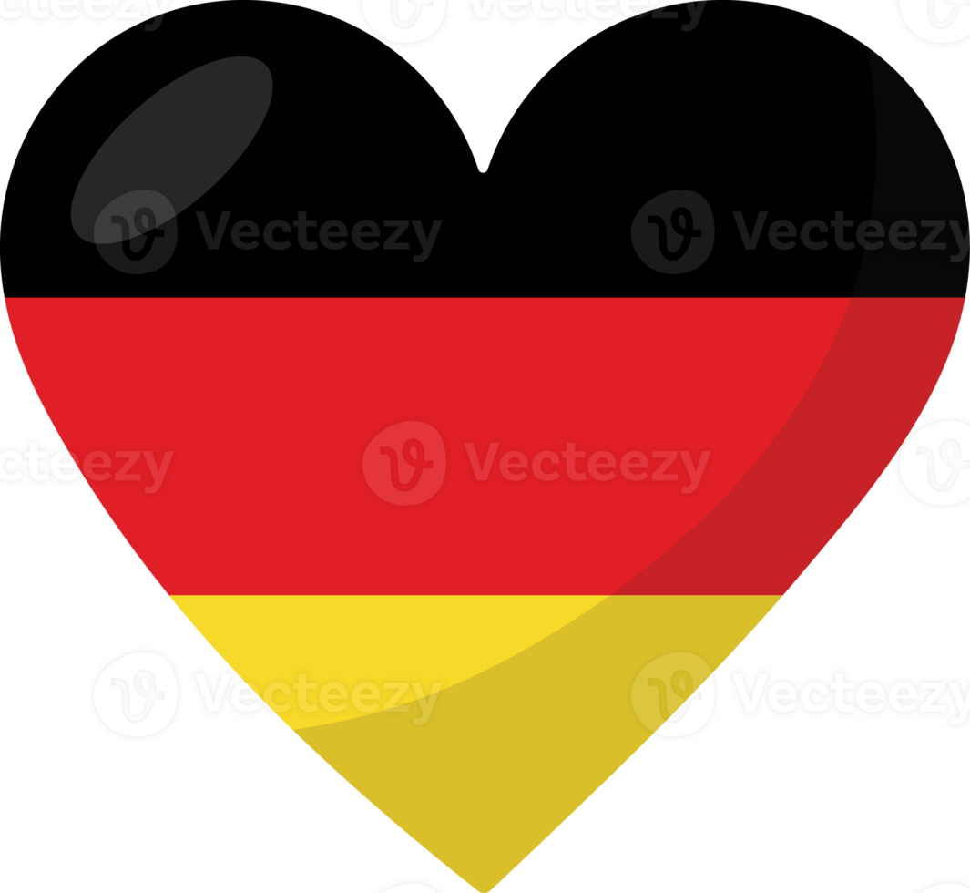 Germany flag heart 3D style. png