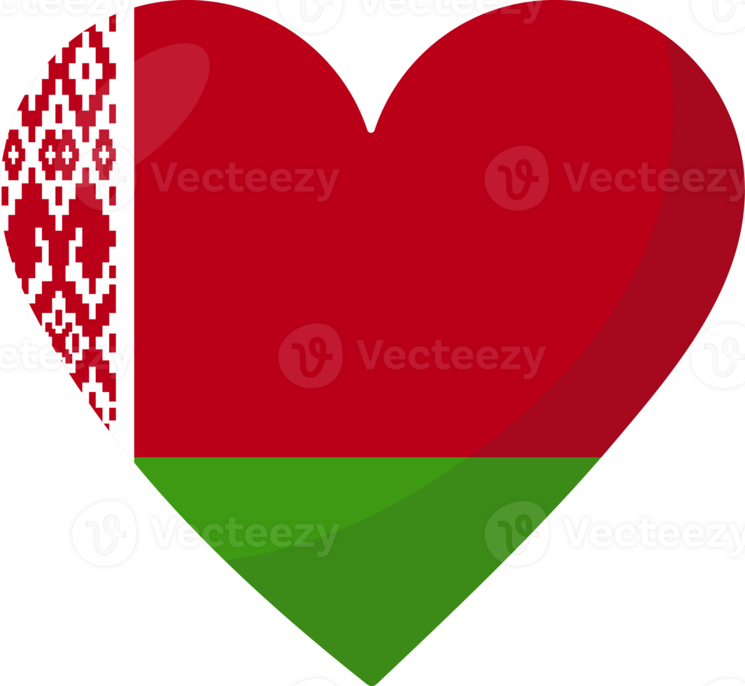Belarus flag heart 3D style. png