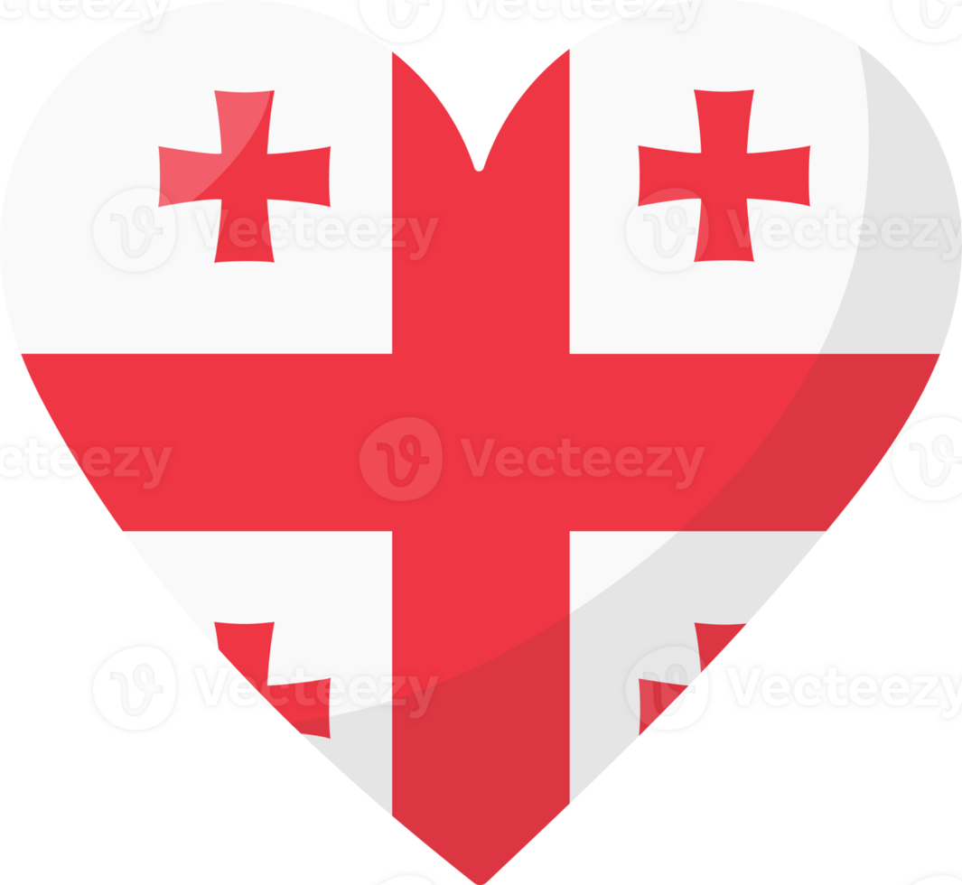 Georgia flag heart 3D style. png