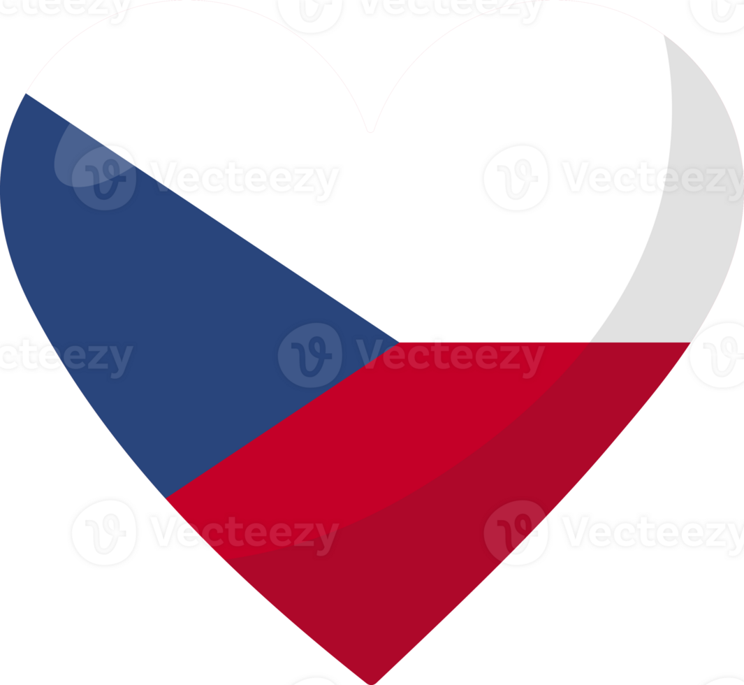 Czech flag heart 3D style. png