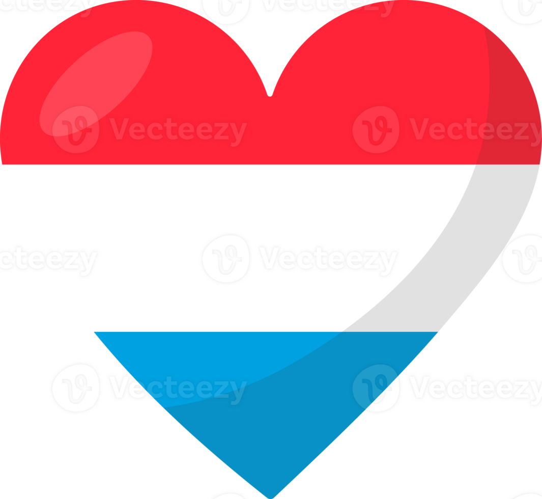 Luxembourg flag heart 3D style. png