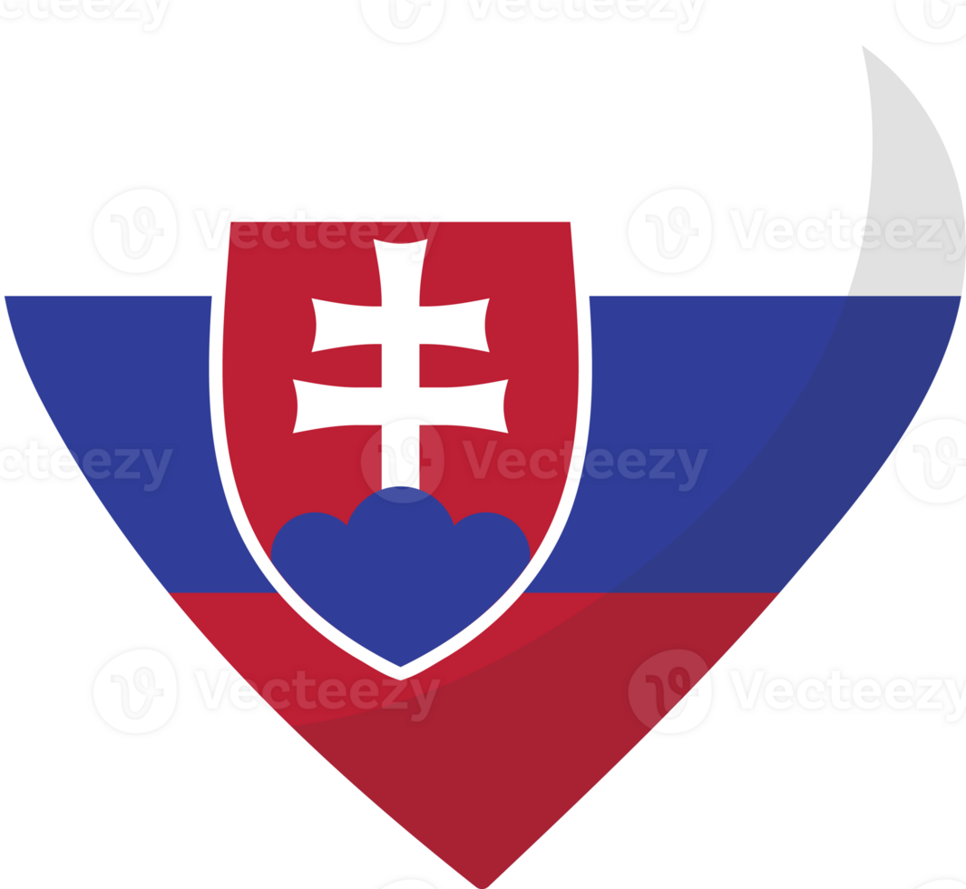 Slovakia flag heart 3D style. png