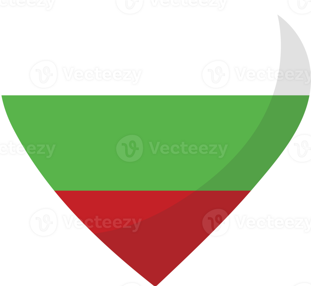 Bulgaria flag heart 3D style. png