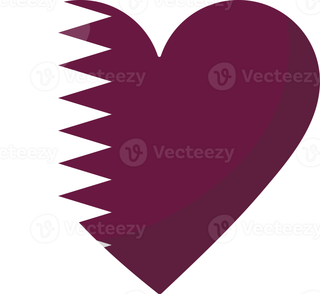 Qatar flag heart 3D style. png