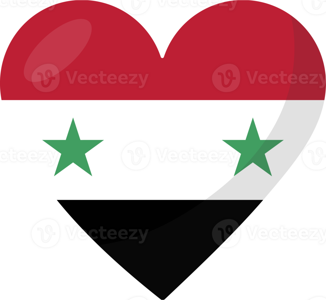 Siria bandera corazón 3d estilo. png