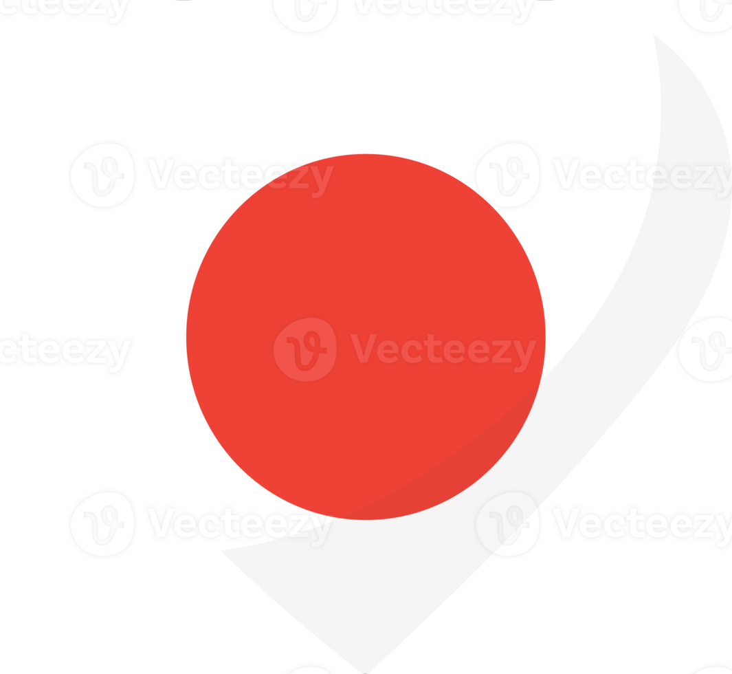 Japan flag heart 3D style. png