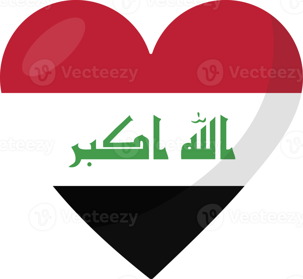 Iraq flag heart 3D style. png
