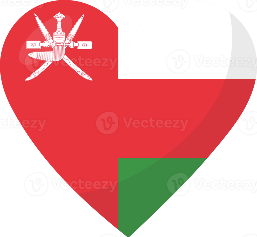 Oman flag heart 3D style. png