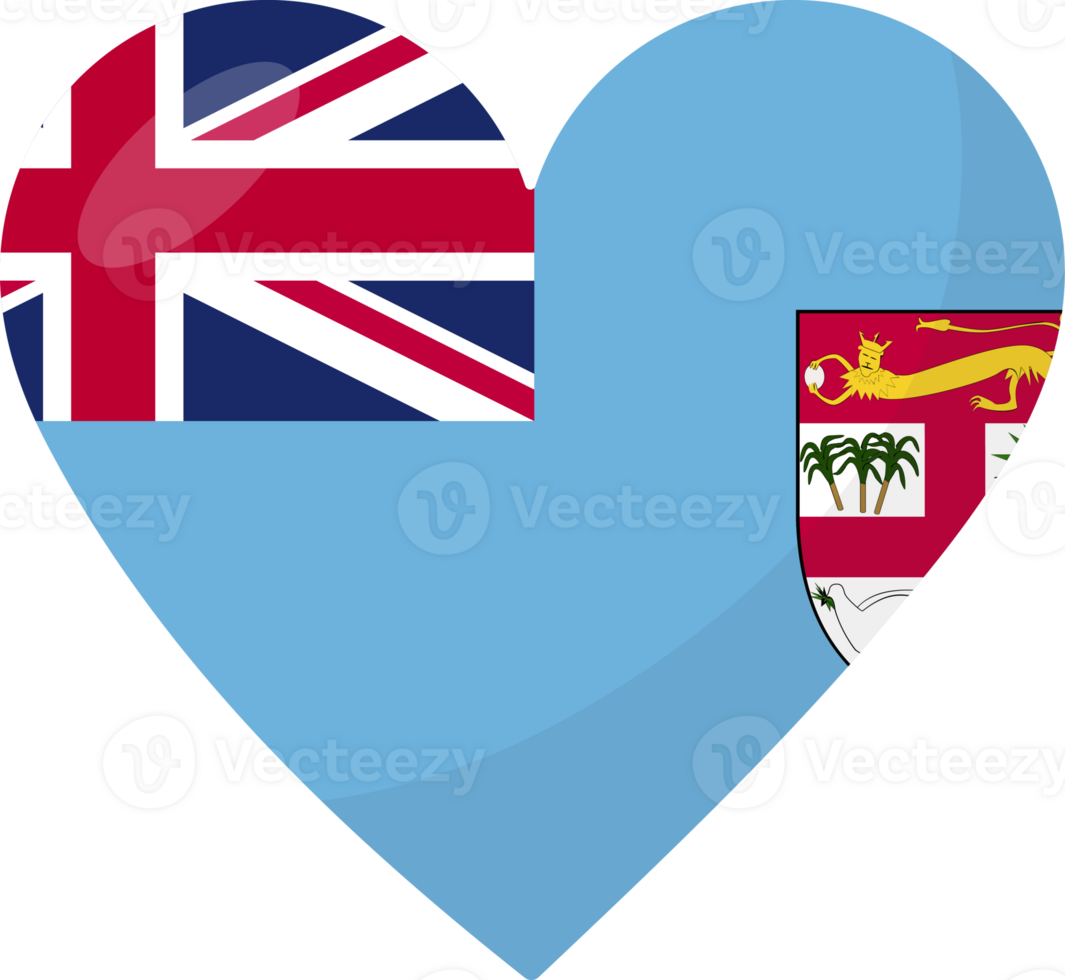 Fiji flag heart 3D style. png