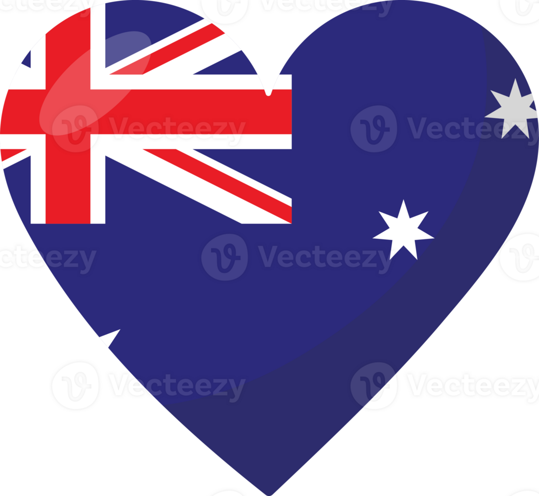 Australia flag heart 3D style. png