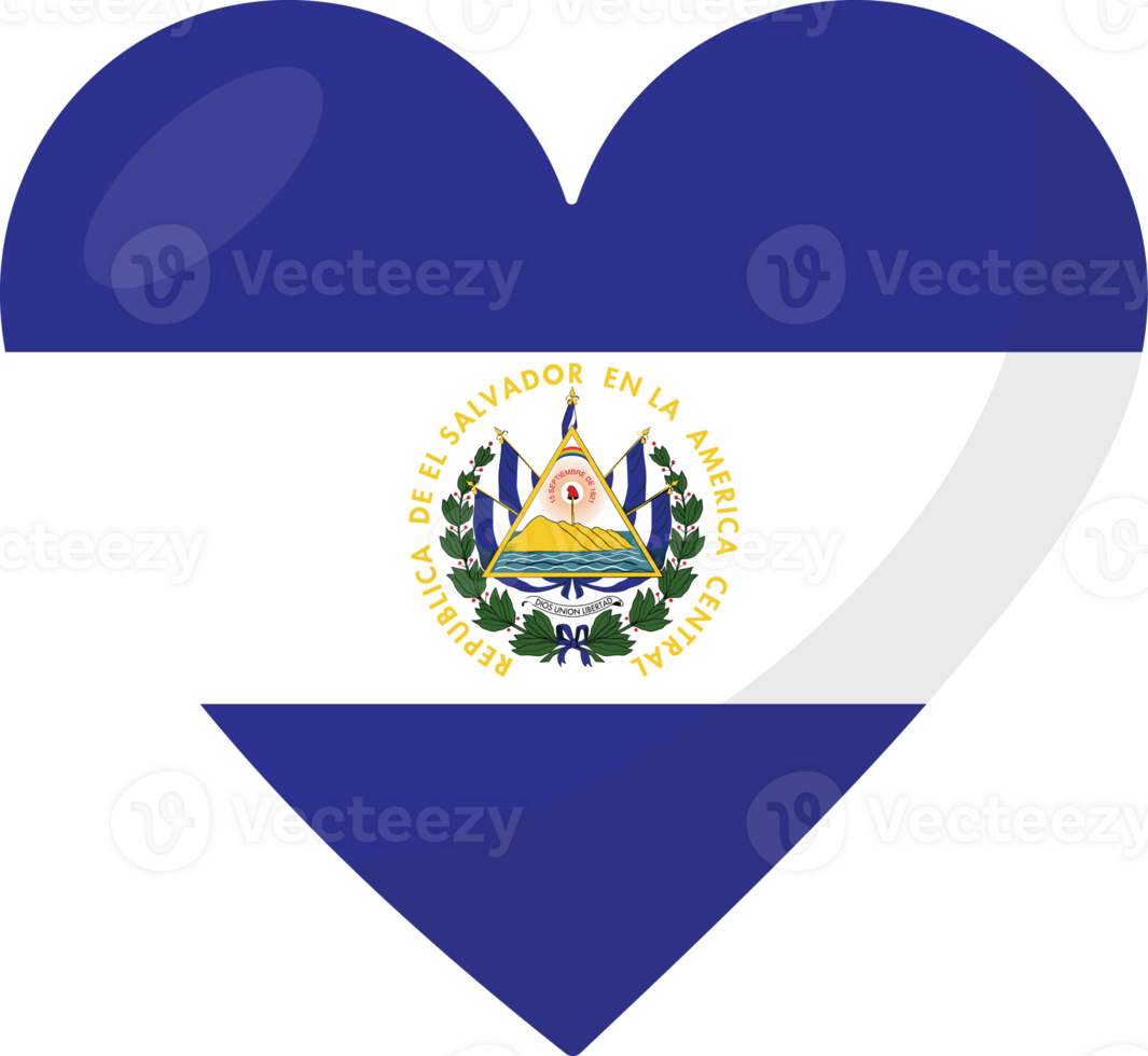 El Salvador flag heart 3D style. png