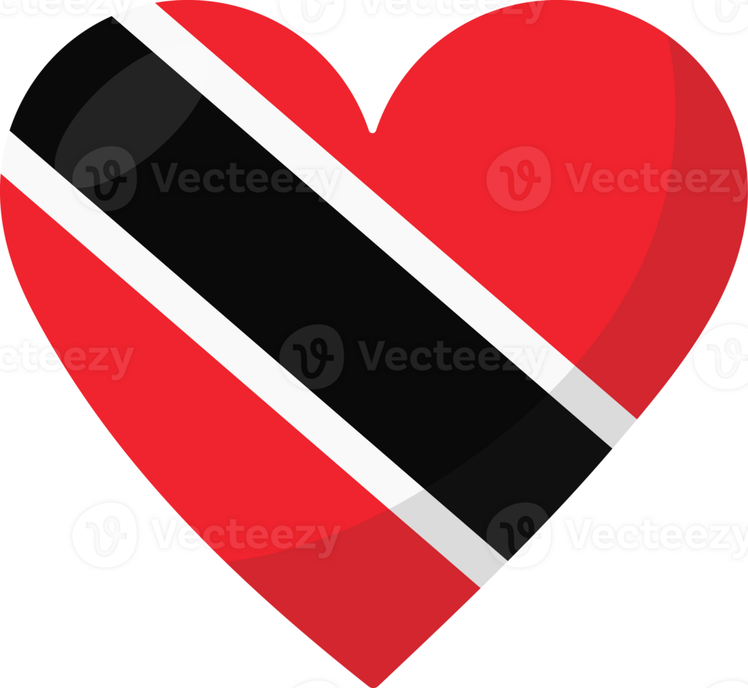Trinidad and Tobago flag heart 3D style. png