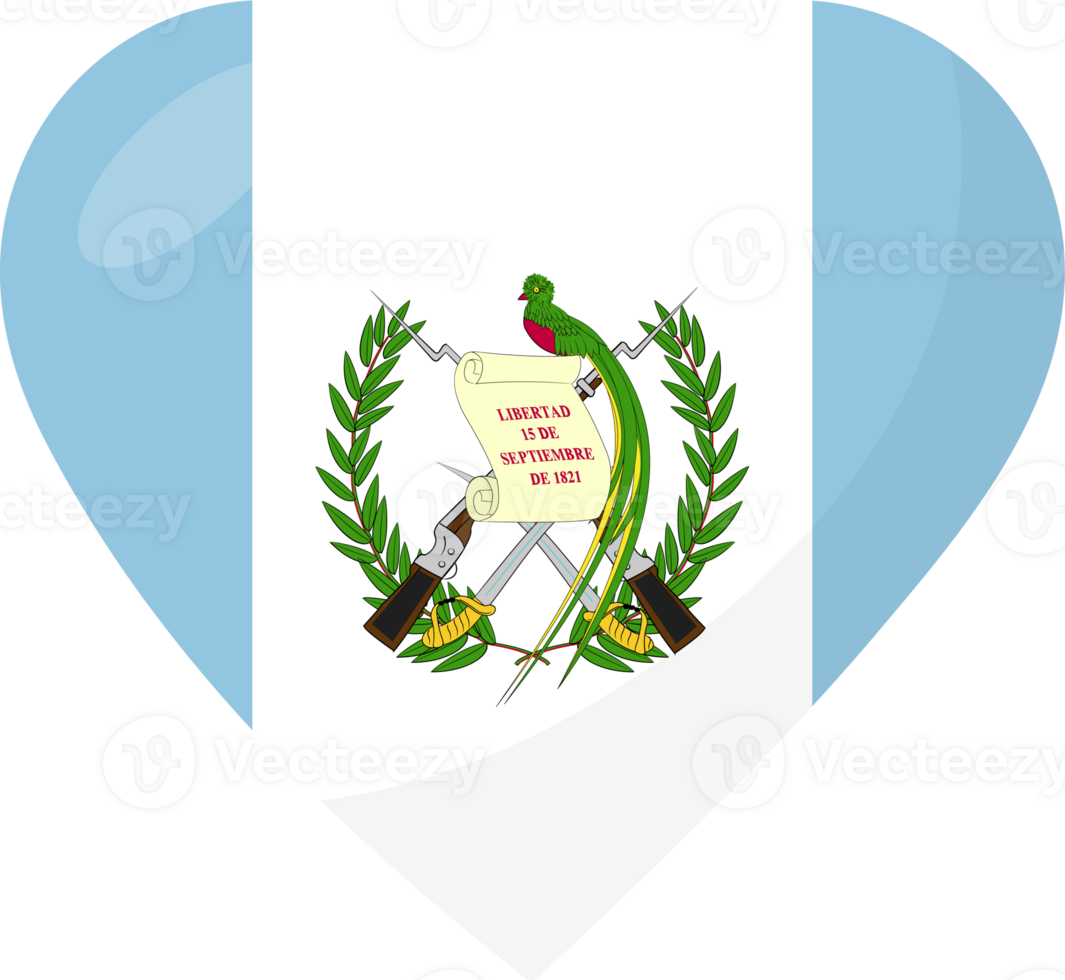 Guatemala flag heart 3D style. png
