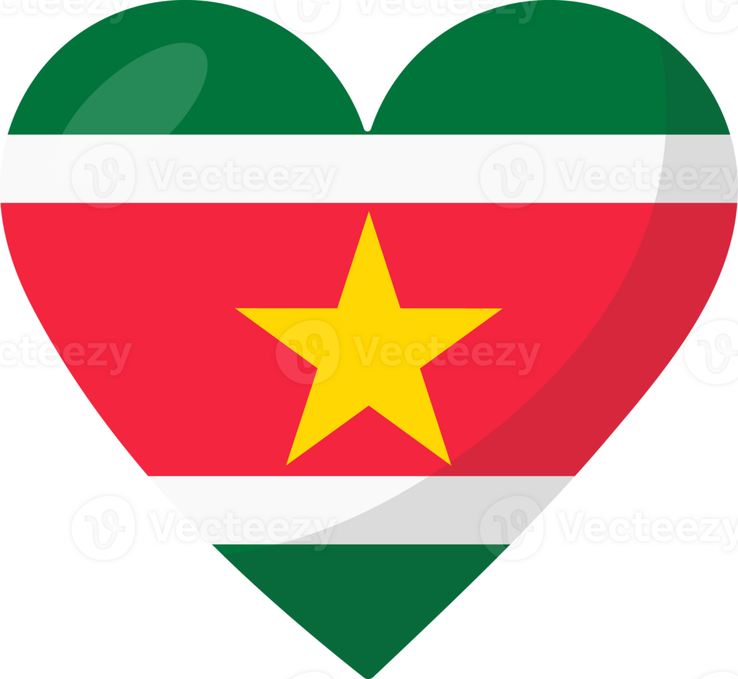 Suriname flag heart 3D style. png
