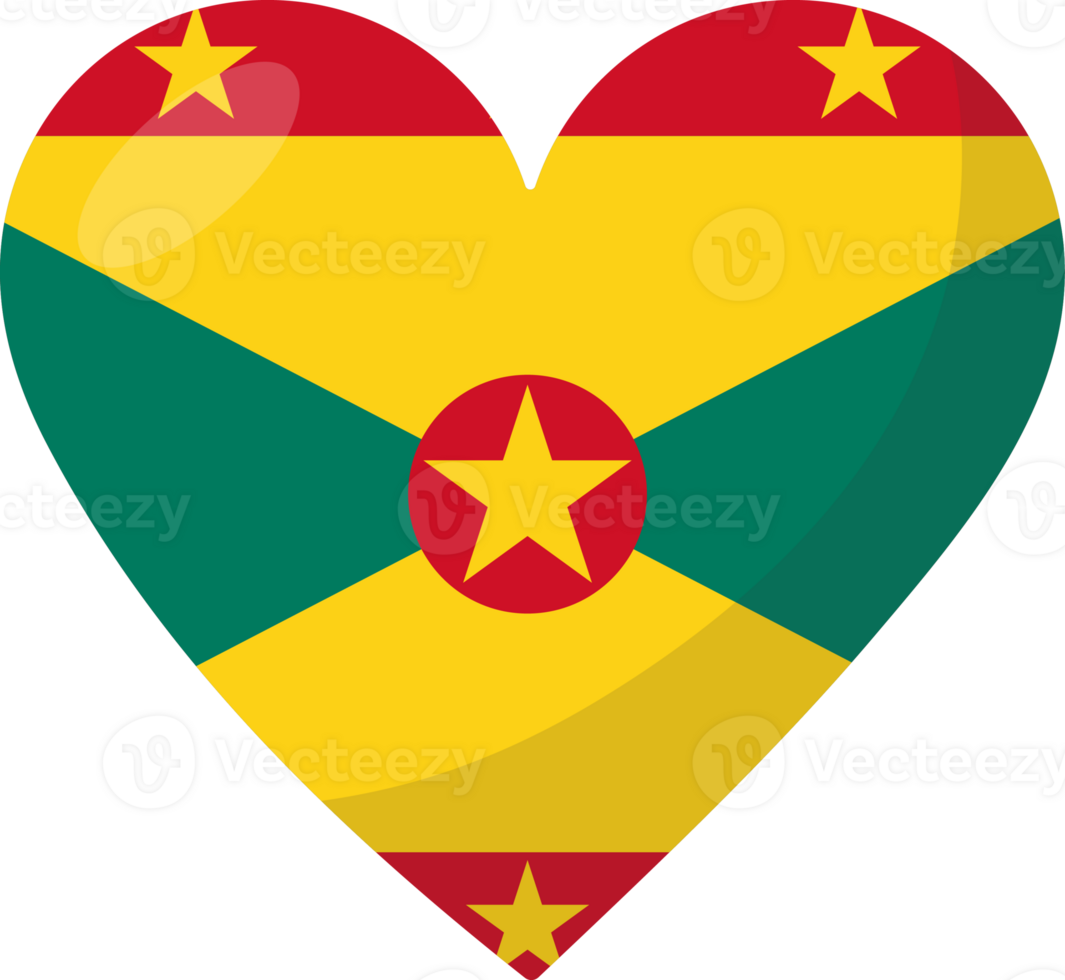 Grenada flag heart 3D style. png