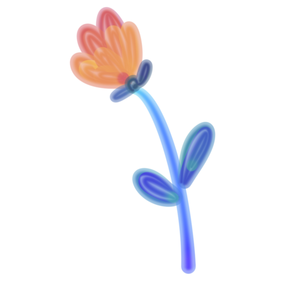 Neon flower shaped png