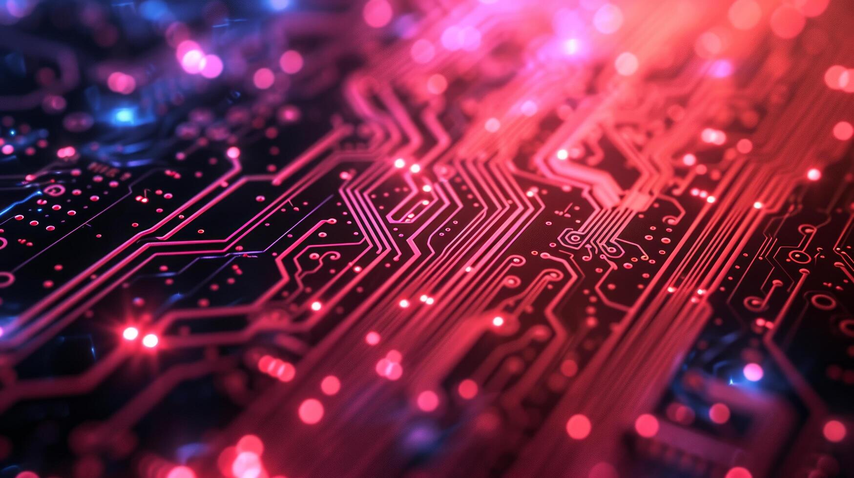 AI generated Minimalistic circuit board patterns on a bold, tech-themed background photo