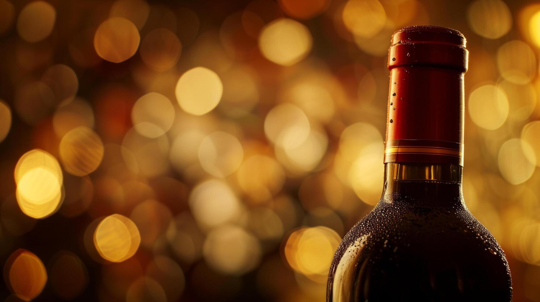 AI generated Close-up of a wine bottle being uncorked, capturing the anticipation of a fine vintage photo