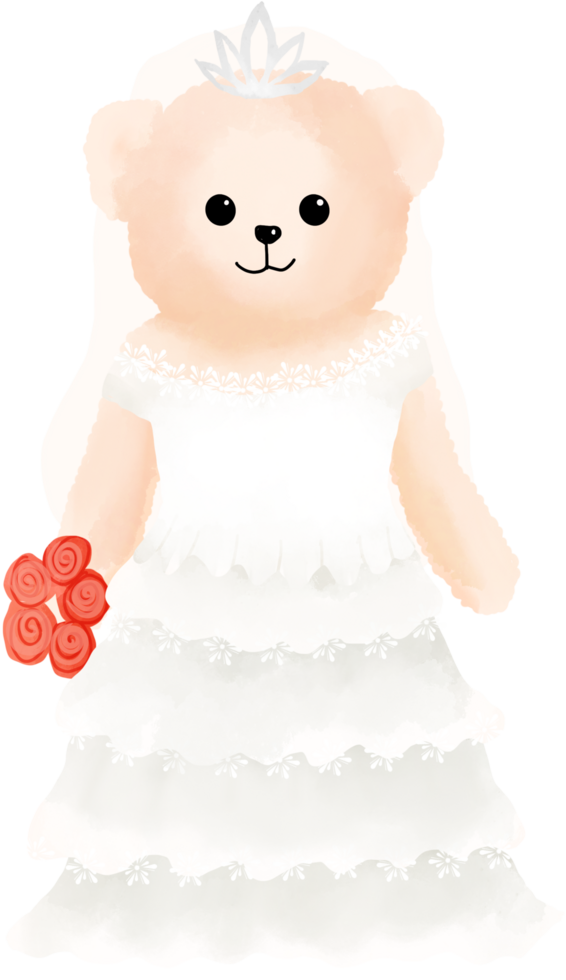 Teddy bear wear wedding dresses png