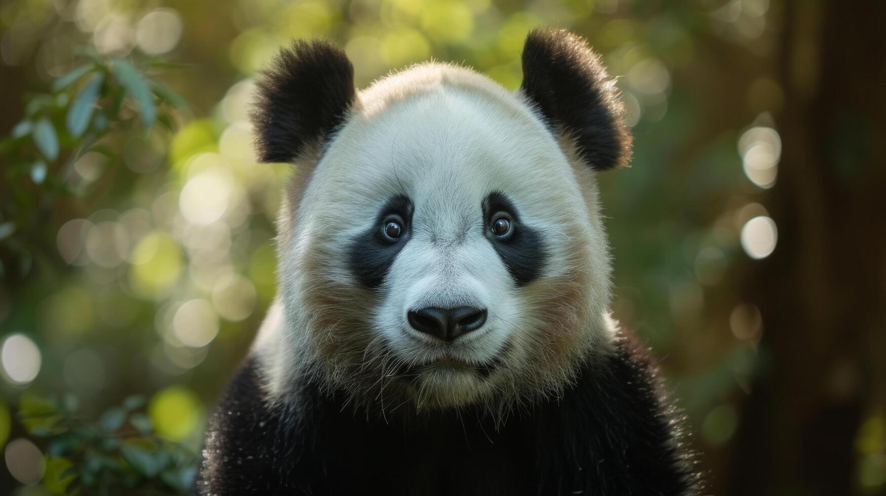 AI generated A regal panda poses for a close-up photo