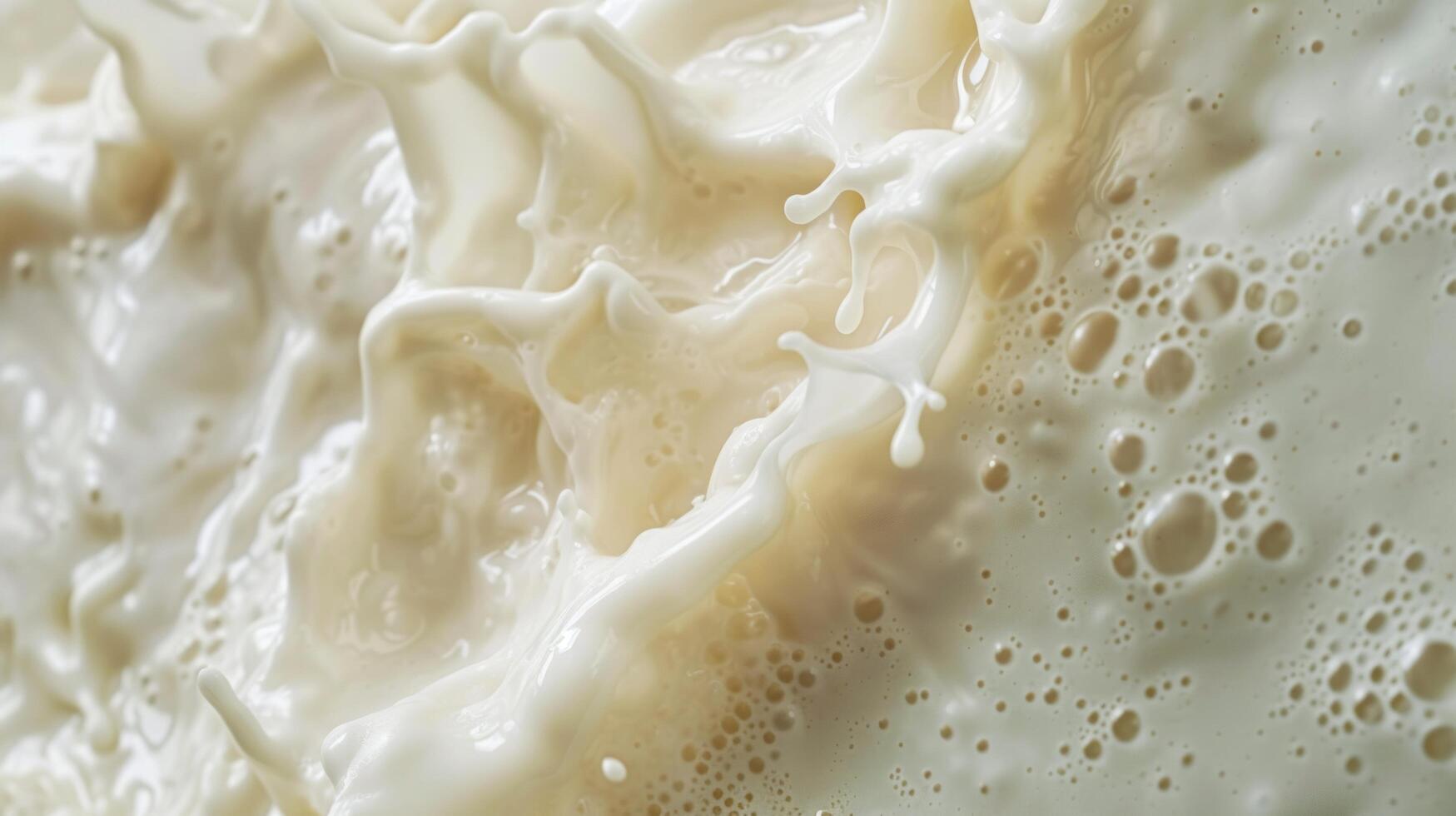 AI generated Close-up of milk mixing with water, producing intriguing abstract textures and tones photo